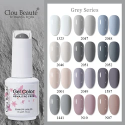 Clou Beaute Grey Color Nail Gel Polish Full Coverage Nail Polish Dark Red Gel Lacquer Varnish Vernis Semi Permanent Nail Art