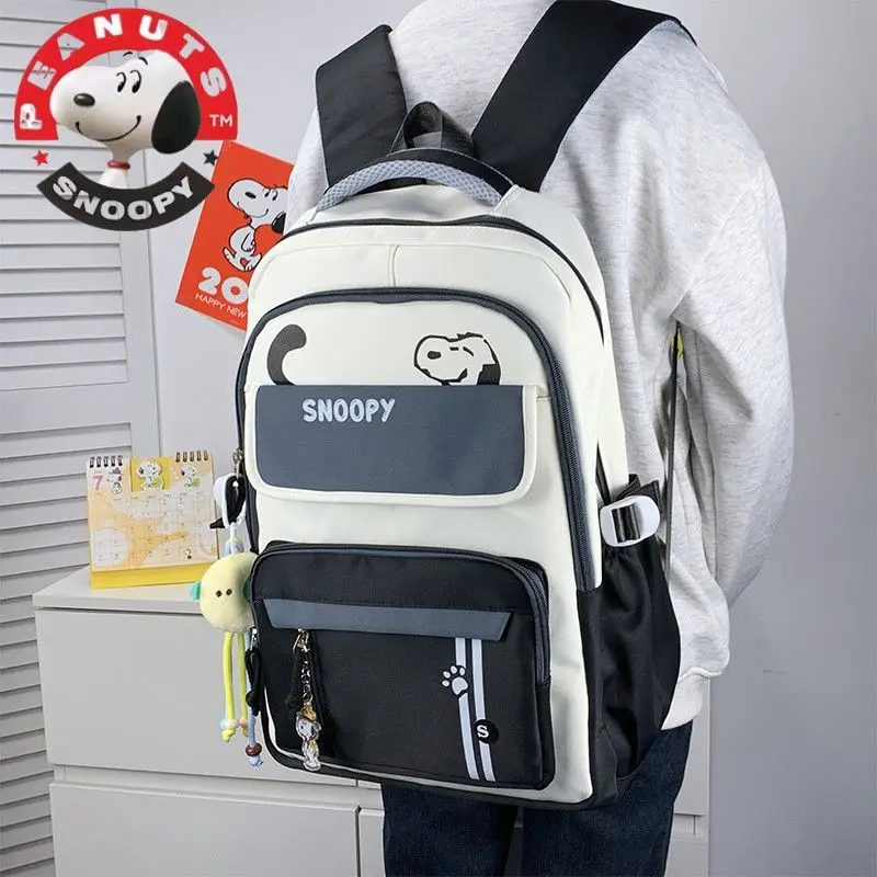 Snoopy cartoon anime schoolbags for men and women students trendy fashion large capacity burden reduction backpack wholesale
