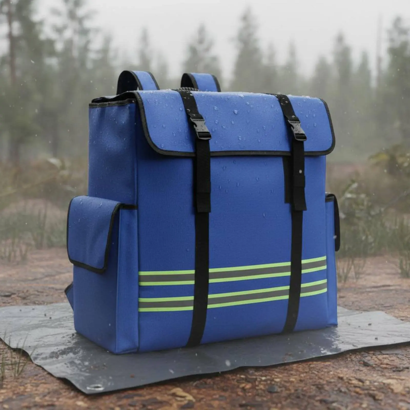 Wildland Fire Hose Bag Waterproof Hose Backpack Firefighting Gear Heavy-Duty Reflective Strip for Rescue Work
