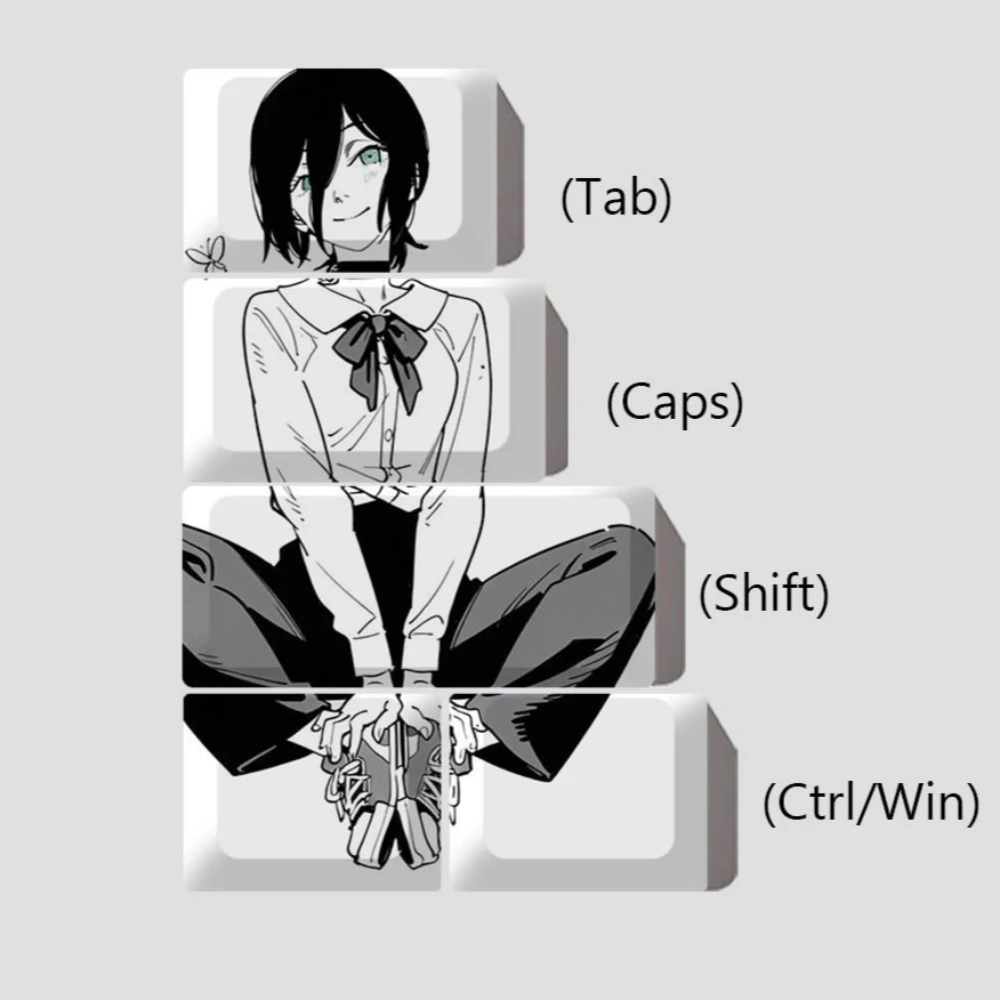 

MAIMOOO Chainsaw Man Anime Keycap 5Keys Reze & Makima Cherry Profile PBT Custom Personalized Keycaps for Mechanical Keyboard