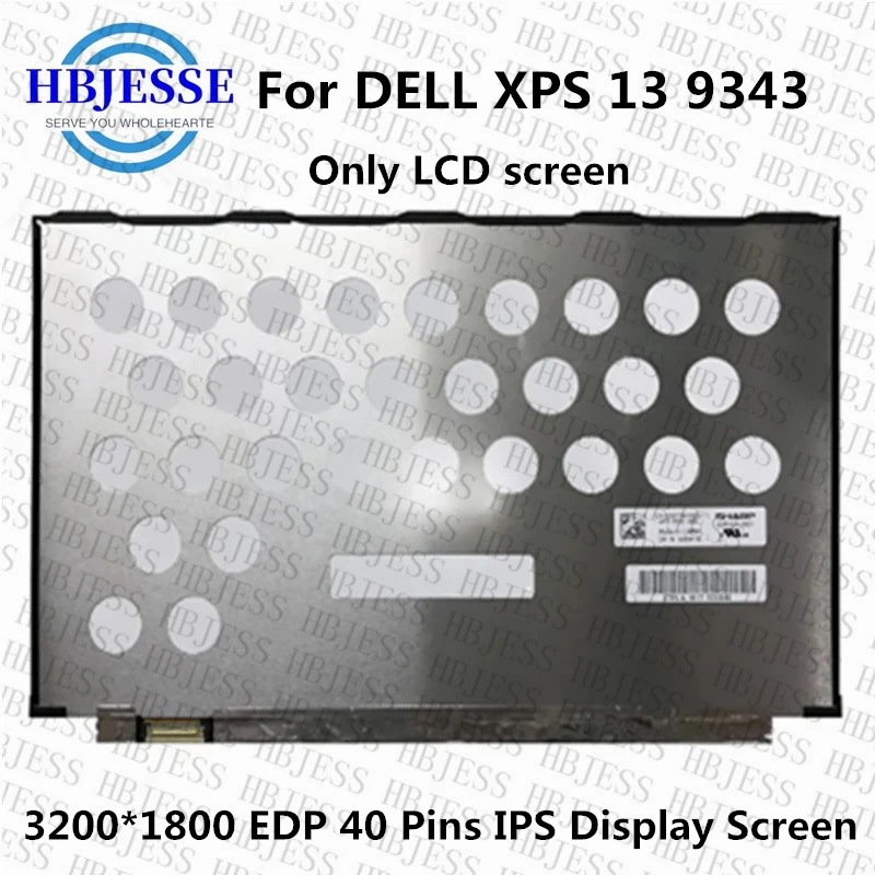 

Original 13.3" Laptop LCD Screen LQ133Z1JW26 LQ133Z1JW01 LQ133Z1JW23 For DELL XPS 13 9343 3200*1800 EDP 40 Pins IPS LCD Screen