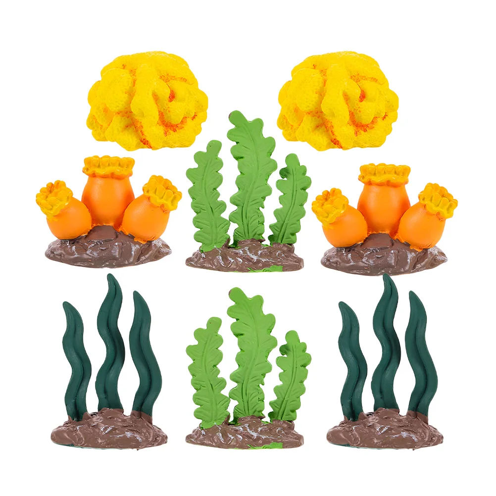 

8Pcs Resin Artificial Small Coral Reef Ornament Simulated Aquarium Coral Decoration Fish Tank Accessory Fish Tank Decorations