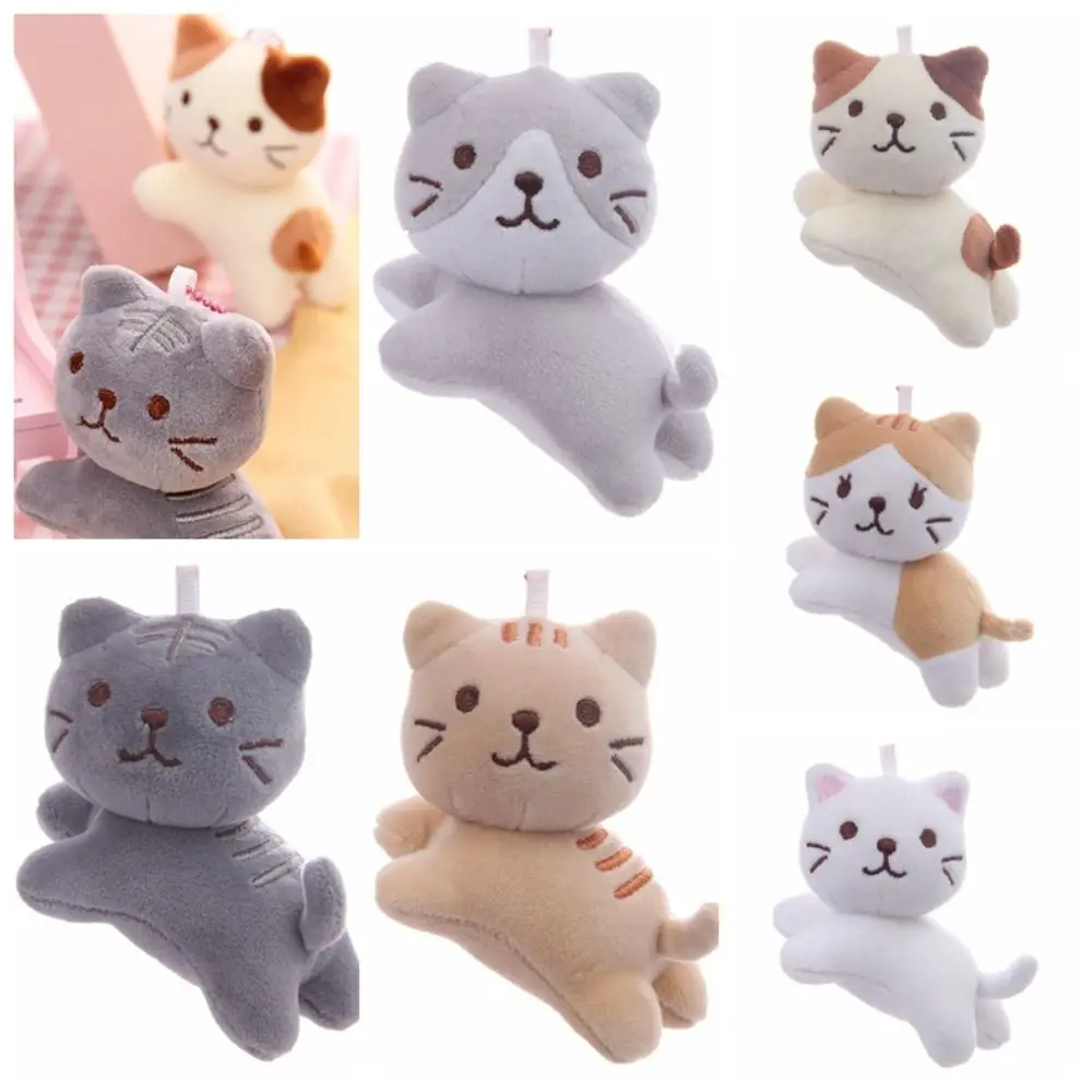 Key Buckle Cute Cat Plush Pendant Korean Style Plush Crooked Head Kitten Keychain Backpack Charms Cartoon Cartoon Doll Pendant