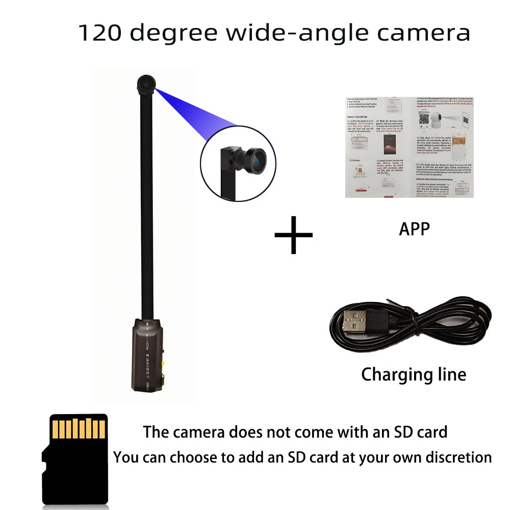 4K HD mini WiFi-camera, ondersteunt weergave op afstand, bewegingsdetectie, DIY kleine HD draadloze camera in nanny-stijl - afbeelding 1