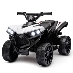 Kids ATV 4 Wheeler,6V Battery Powered Quad Electric Vehicle with w/1.8 MPH Max Speed,LED Lights Music Foot Pedal & Wheels