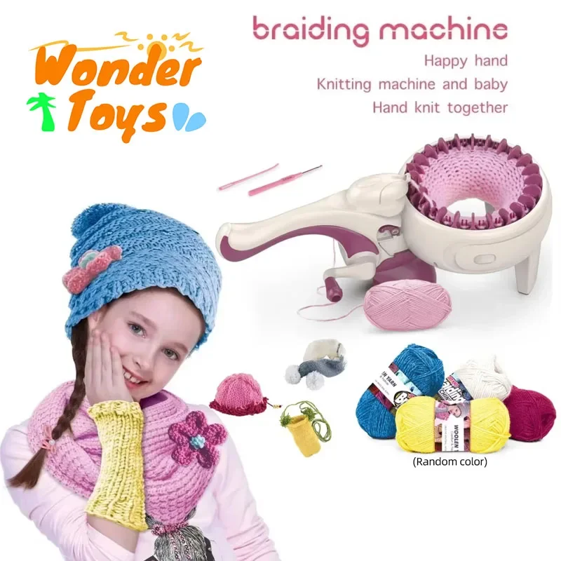 آلة الحياكة الأوتوماتيكية 24-إبرة نول النسيج اليدوية لعب الاطفال Diy بها بنفسك اليد متماسكة قبعة حقيبة جورب وشاح سترة للأطفال الكبار #4