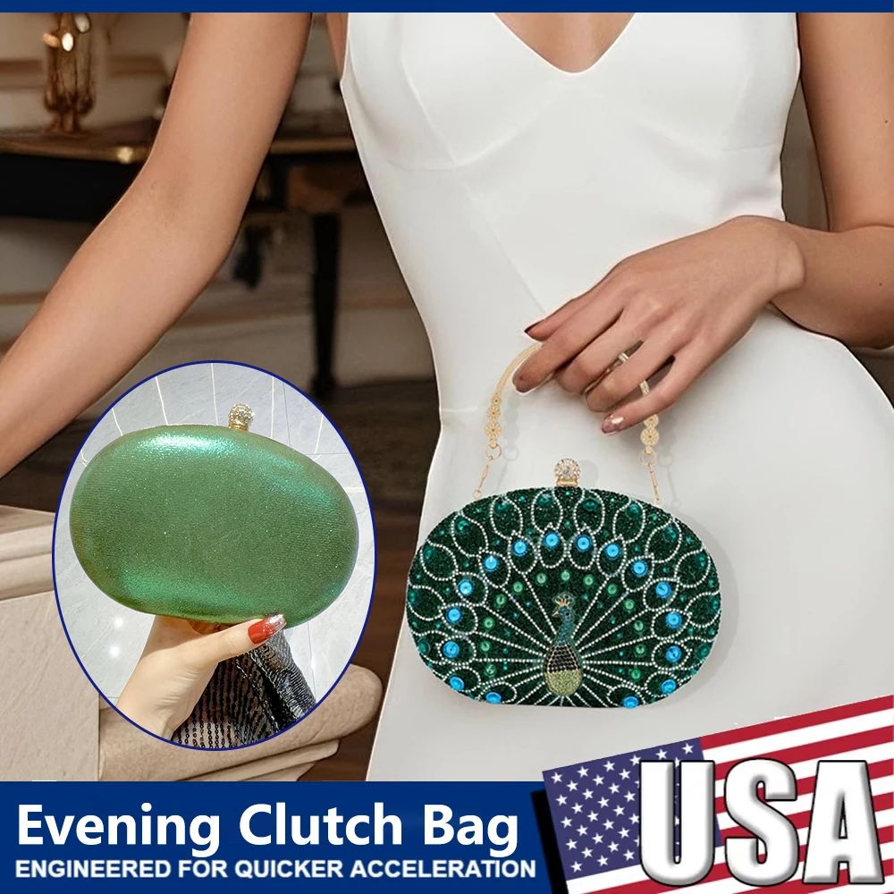 

Rhinestone Evening Bag For Women Sparkly Handbags Ladies Formal Occasion Wedding Party Cocktail Prom Clutch Purses Shoulder Bags