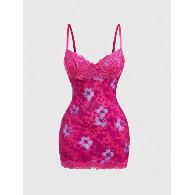 

Розовый облегающий женский спортивный костюм с цветочным узором на чашках, повседневный, для осени, без бренда XKW9287