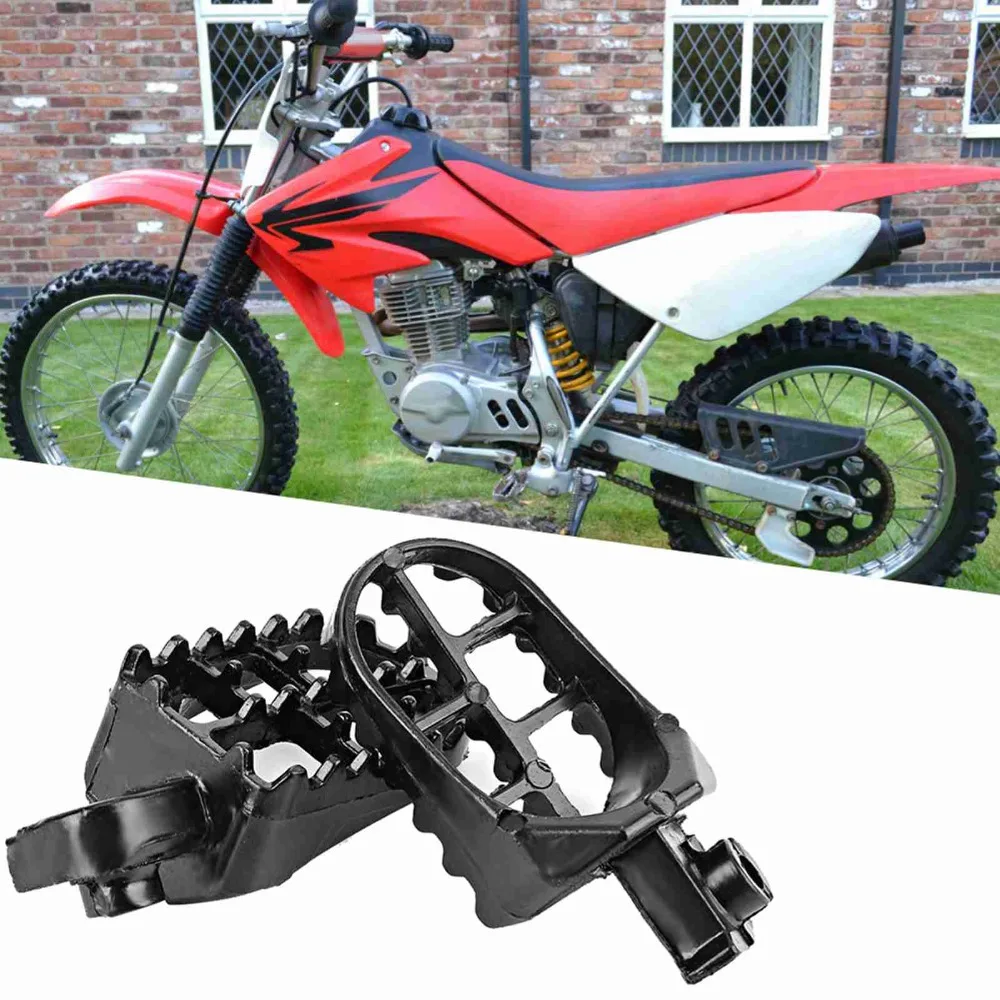 Aluminum Material Motorcycle Foot Pegs Spring Pin Hardware Footrest Pedals Dirt Bike Foot Pegs Set of Foot Pegs Wide Design