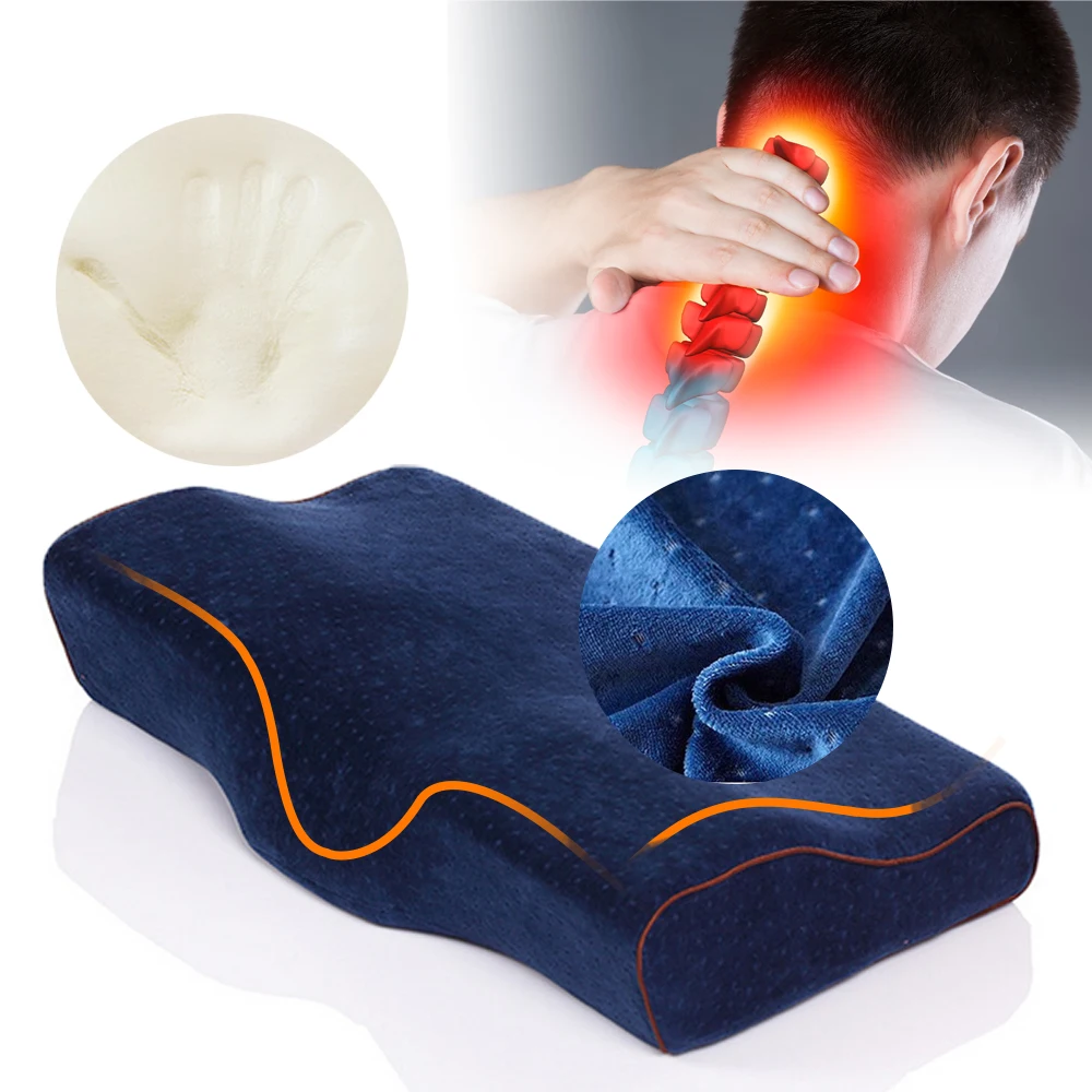 

Memory Foam Pillow Slow Rebound Soft Butterfly Shaped Orthopedic Neck Sleeping Cervical Traction Cushion Best Protection Relax