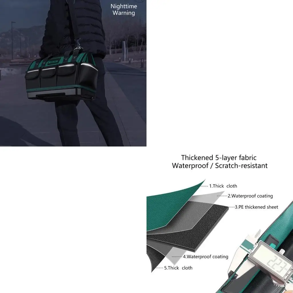 652F Thick Waterproof Carpenter Bag Ample Space For Power Tool Hardware Devices