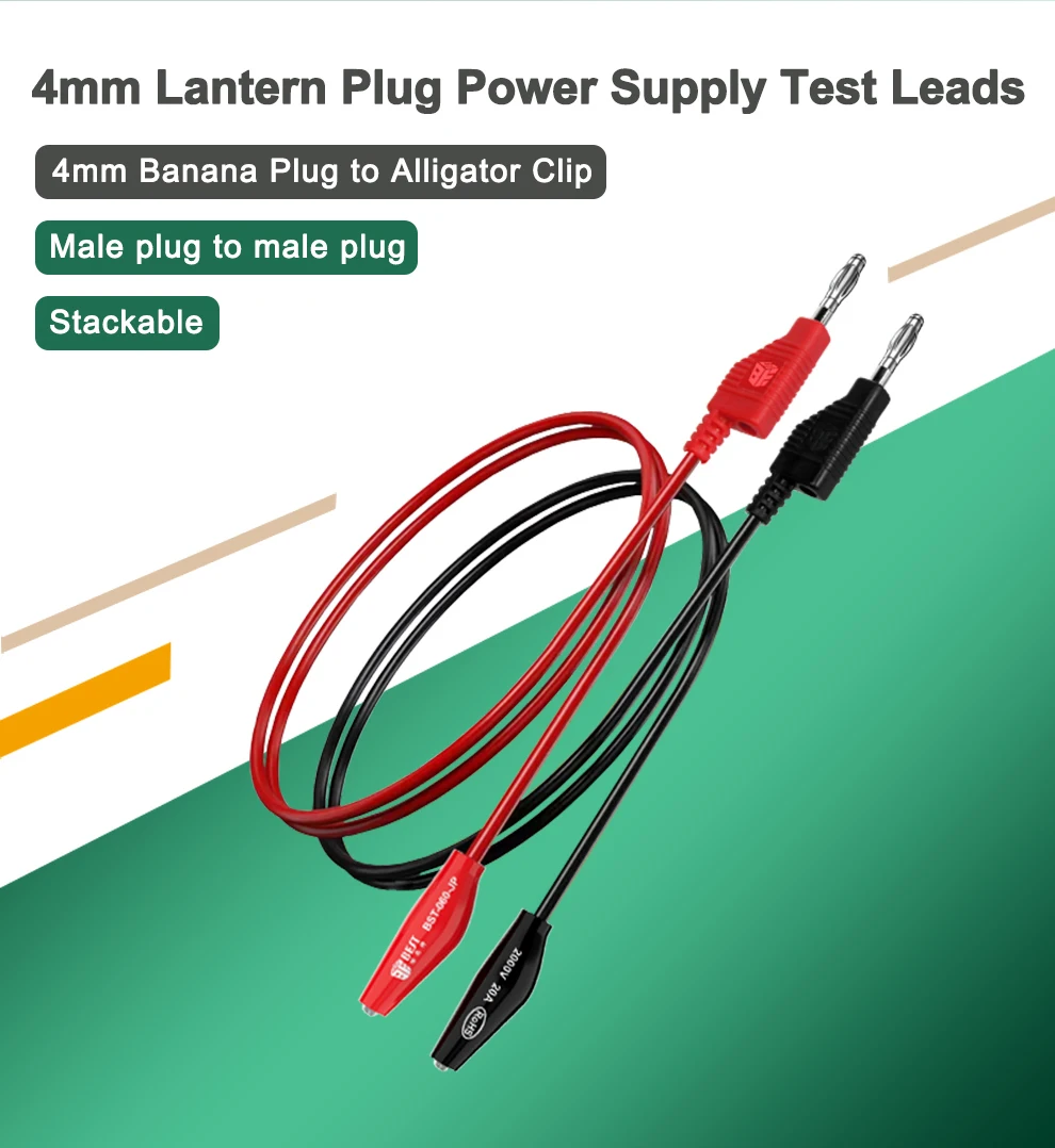 BST-060-JP Multimeter-Messleitungen-Set, 4-mm-Laternenstecker, Stromtestkabel, gestapelte Laterne, Bananenstecker, öffentliches bis öffentliches Testkabel – Detail 4
