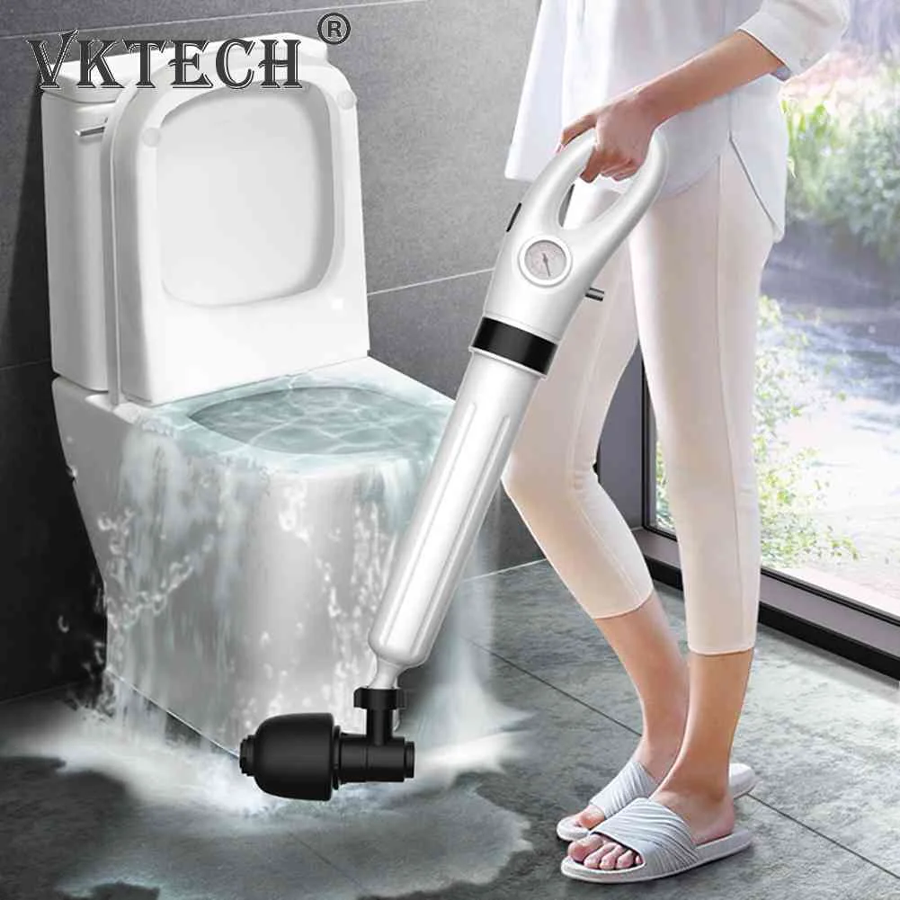 Plunger Toilet Pipe Unblocker Air Guns Cleaner Automatic High Pressure Air Drain Blasters Pump Sink Drain Dredge Tools Powerful