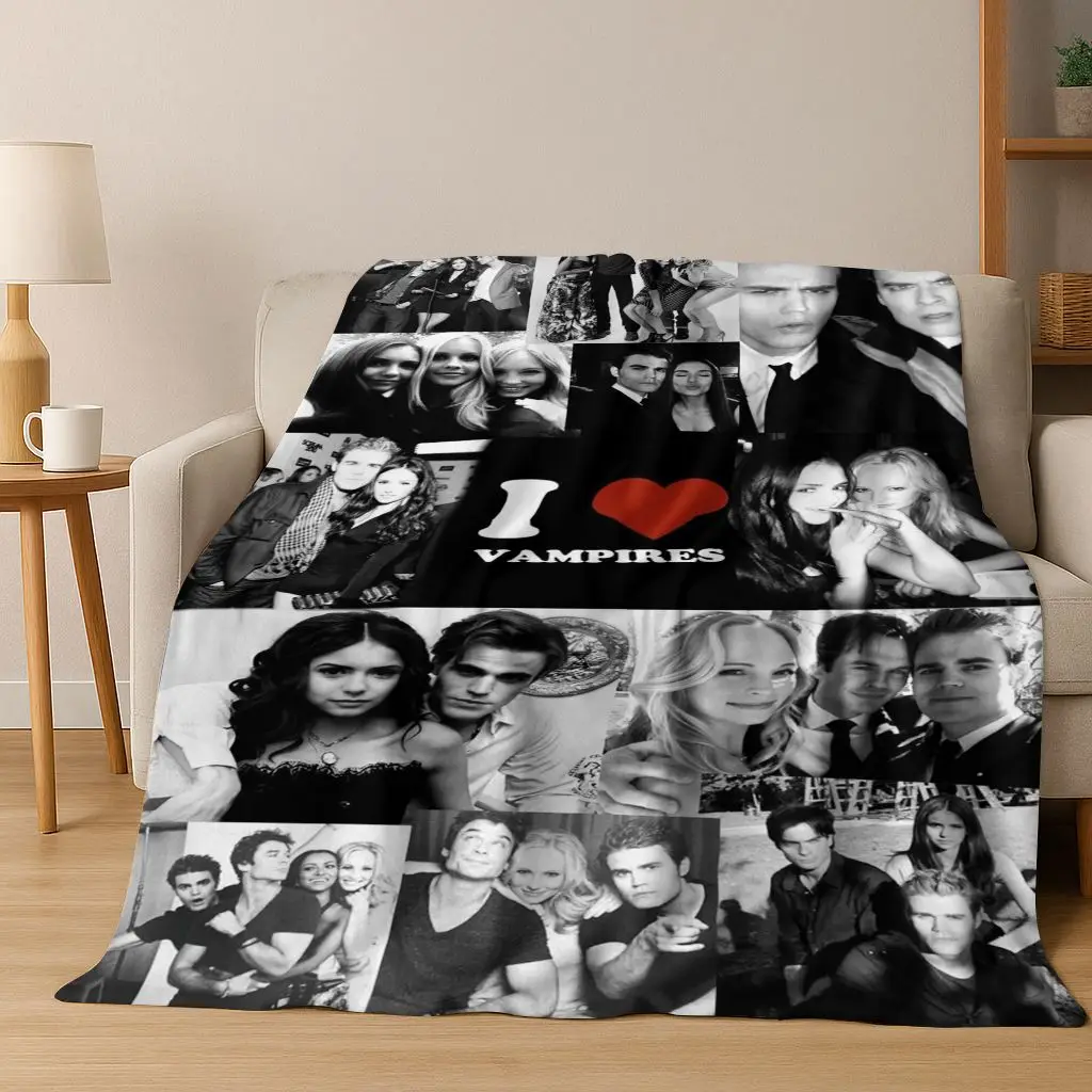 

3D The Vampire Diaries Damon Salvatore Gift Flannel Blanket,Warm and Cozy Soft Throw Blanket for Home Bedroom Bed Sofa Cover Kid