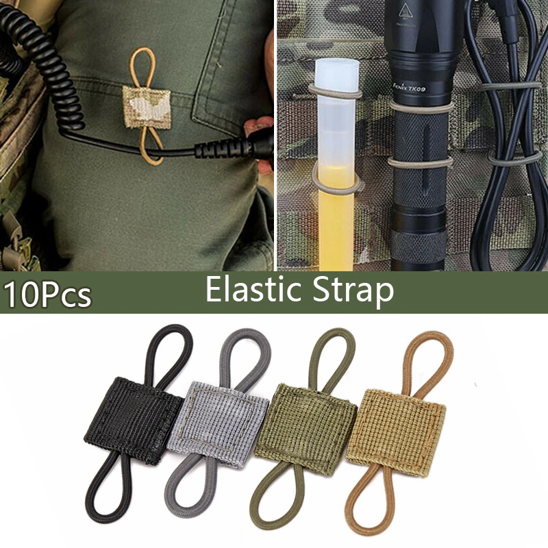 

10Pcs Outdoor Tactical Backpack Binding Buckles Elastic Binding Buckle Carabiner Clip Bags Clasp Accessories Fix Gear Strap