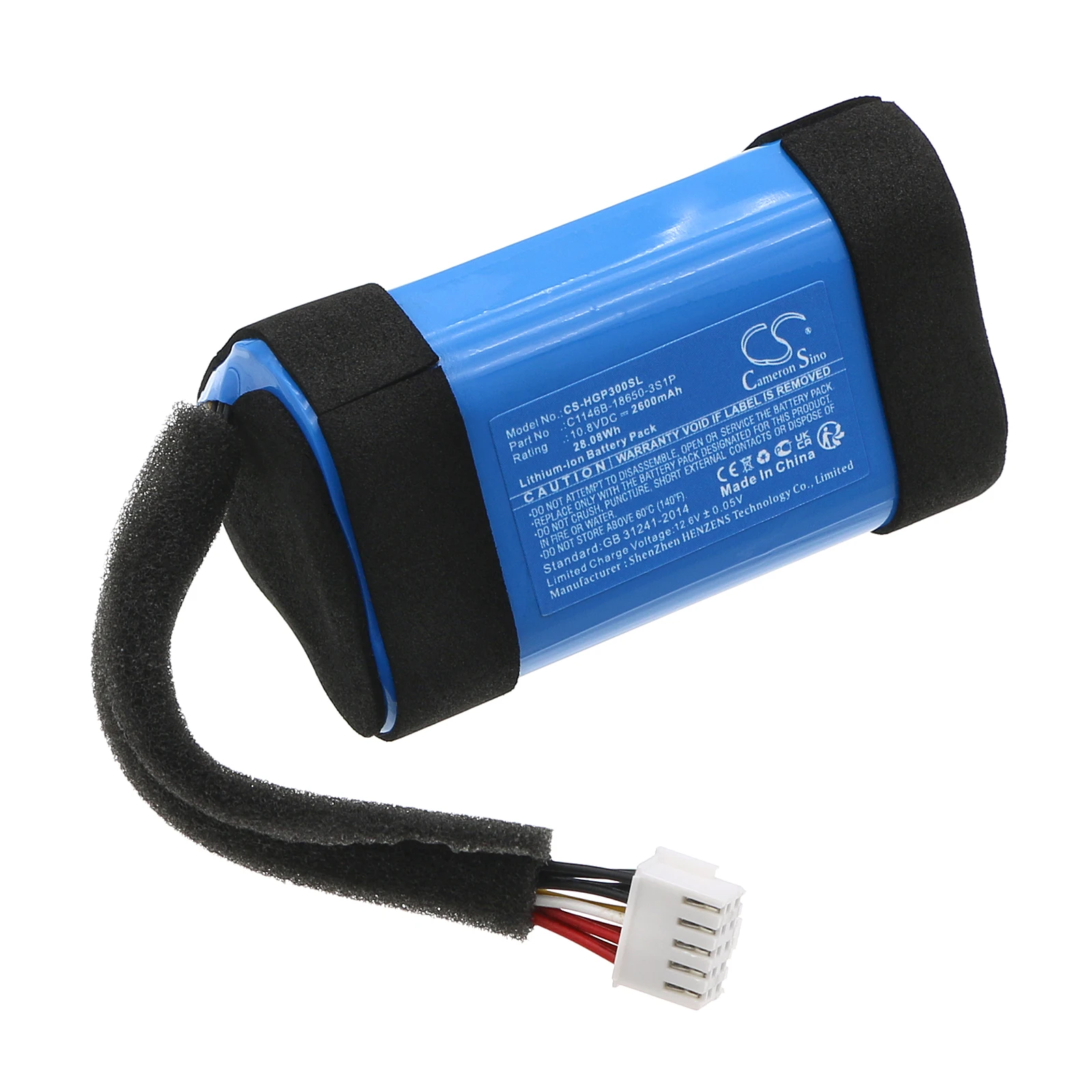 

CS Replacement Battery For Harman/Kardon GO + Play 3 C1146B-18650-3S1P,GSP102910201 2600mAh / 28.08Wh Speaker