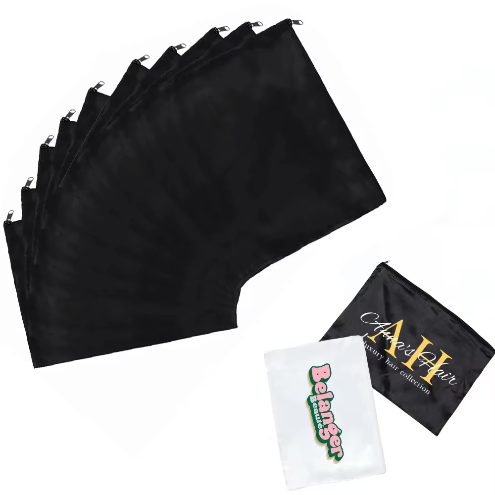 

5/10 pcs Wig Satin Bag with Zipper 25*35 cm Wig Storage Bags Portable Travel Hair Extensions Bag Pls Contact us Customize Logo