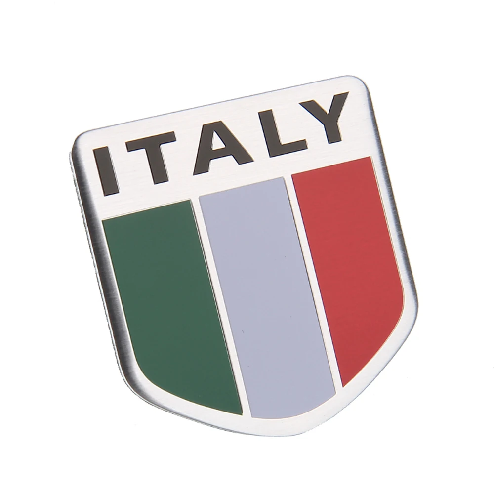 Badge Italy Flag Car Styling For Fiat 500 500L Panda Audi Renault Mini Cooper Benz E C BMW 3 5 Aluminum Sticker Emblem Decal