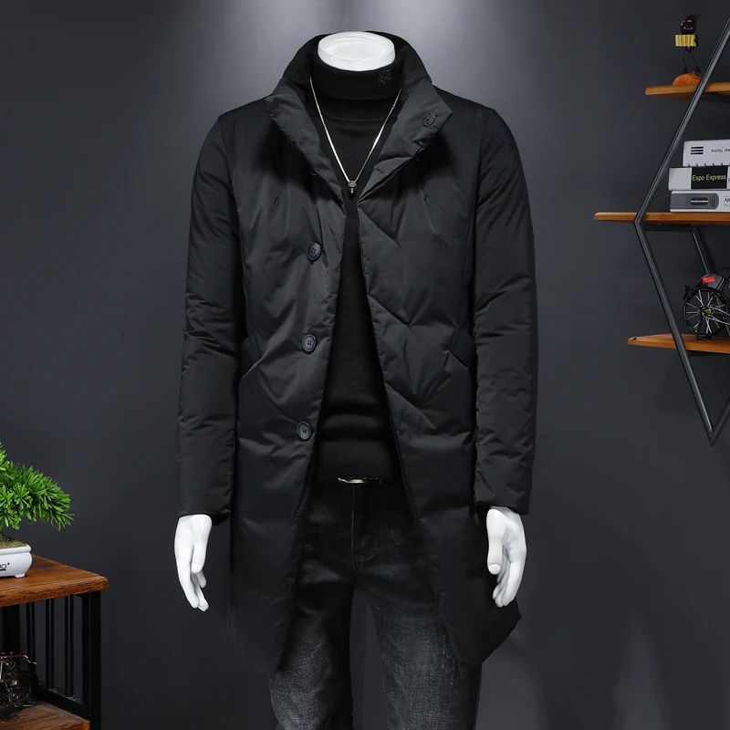 

Winter Casual Thiened Lightweight Men's down Jaet Faion Urban Sle Polyester Fiber Coat Youth Trendy Brand New 2024