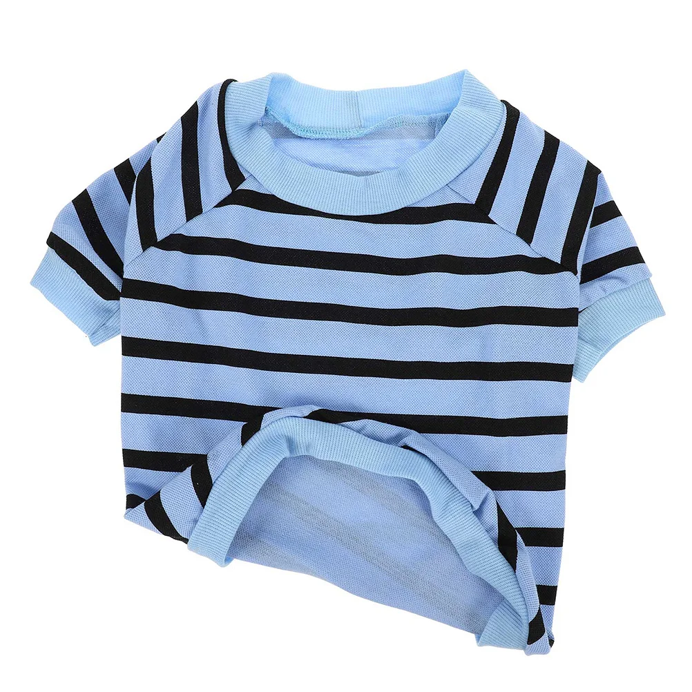 

Stylish Dog Shirt Striped Cotton T-Shirt for Small Dogs Lightweight Comfortable Pet Outfit Summer Puppy Clothing Washable