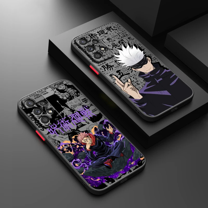 Jujutsu Kaisen Cute For Samsung S24 S23 S22 S21 S20 S10 FE Note 20 10 Ultra Lite Plus Frosted Translucent Phone Case