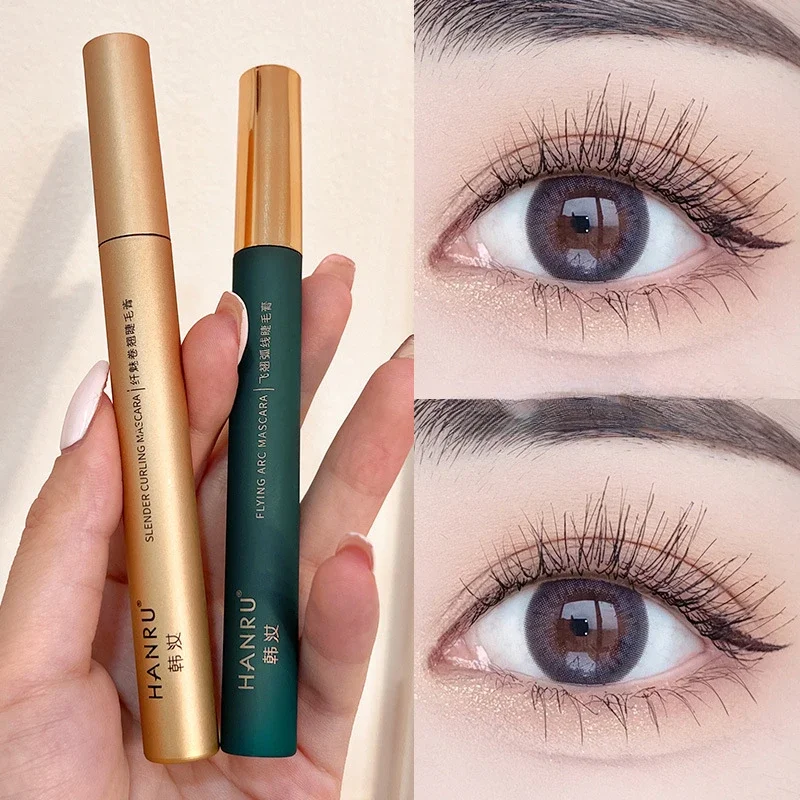 Mascara con testina grande Pennello opaco per trucco Pennello ultrafine Allunga le ciglia Impermeabile Asciugatura rapida Marrone Nero Curling