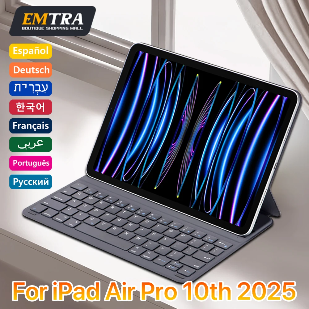 

Magic Bluetooth Wireless Keyboard Magnetic for IPad 10th 11th 2025 Air 11in 13in Portuguese Spanish Korean keyboard cover Stand