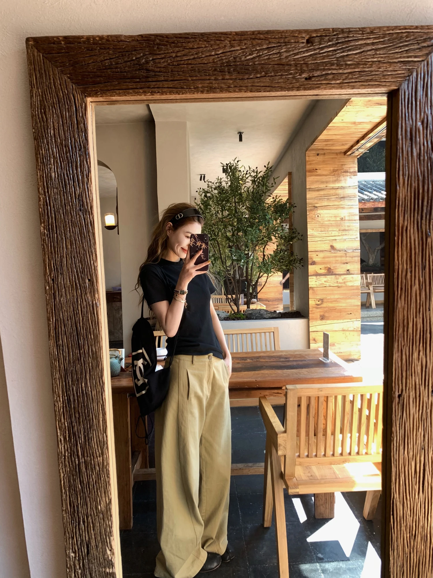 

Брюки-карго Xiao Jun Jun Britney: повседневные, широкие, в стиле деконструктивизма, простые, для отдыха, длинные, ретро, свободного кроя