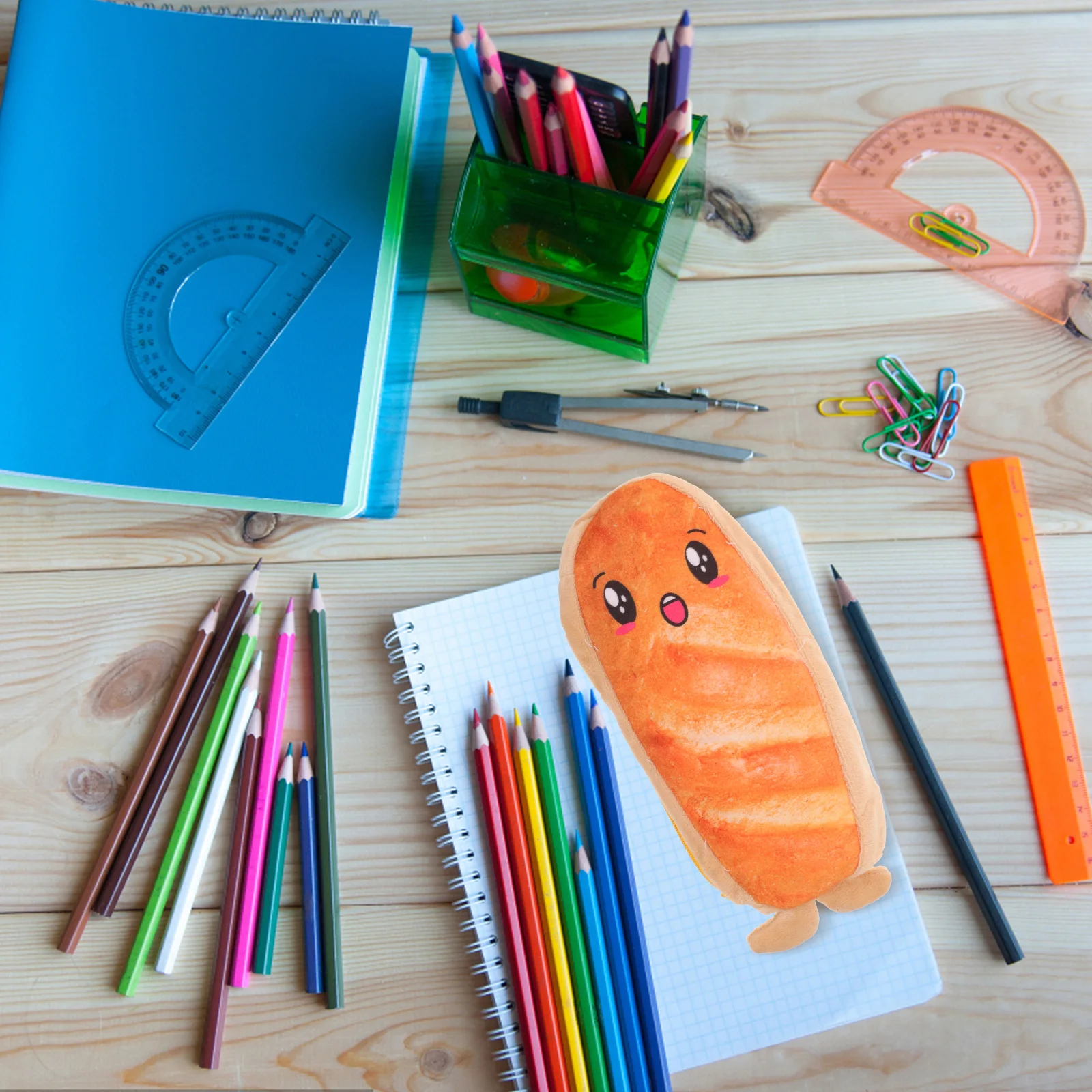 

Bread Pencil Bag High Capacity Pencil Case For College Student Large Portable Pen Pouch Multifunctional Stationery Organizer