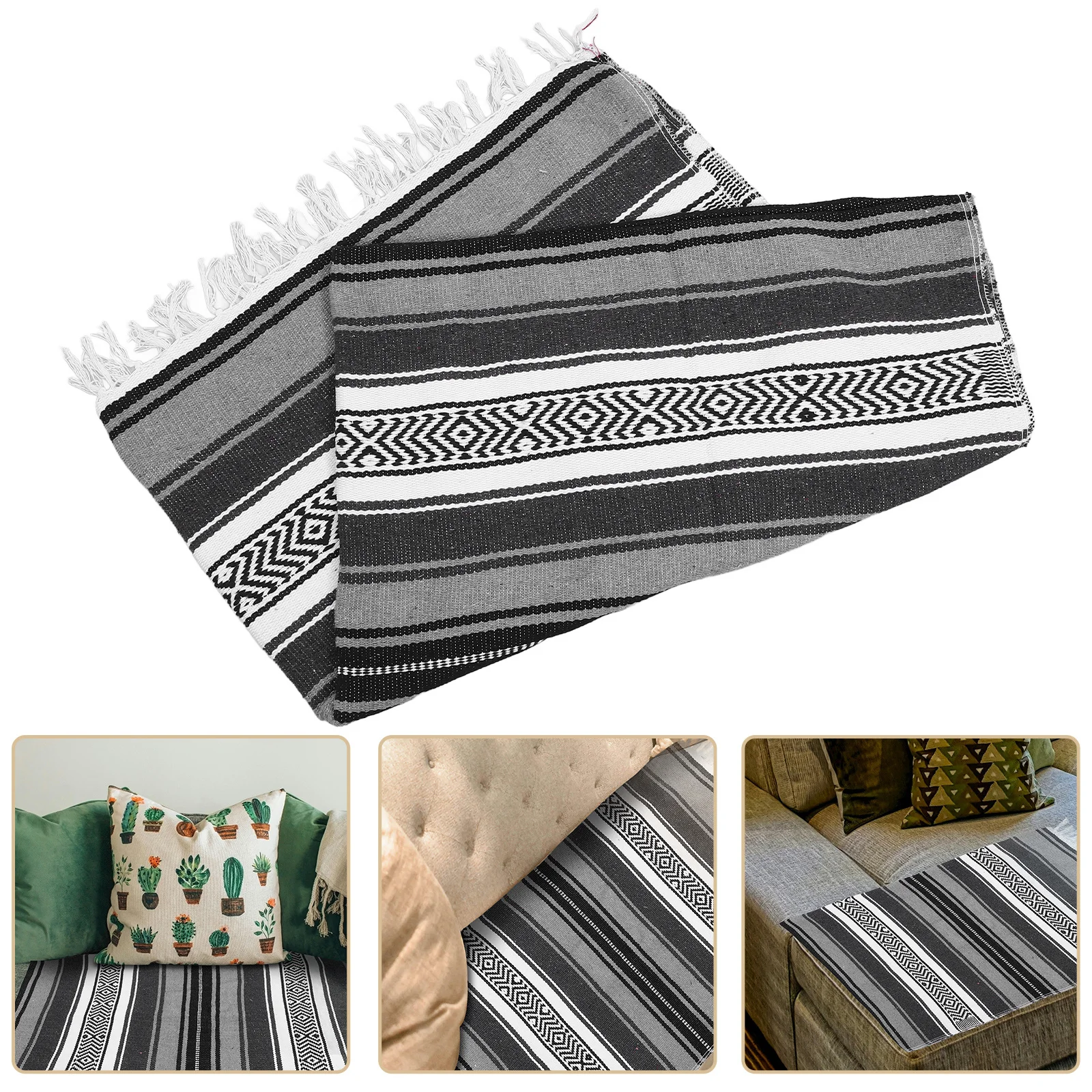 

Versatile Blended Cape Woven Blanket Multi Use as Sofa Cover Yoga Mat Travel Rug Gift 130X180Cm
