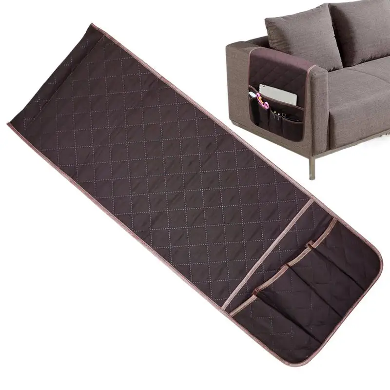 Couch Arm Organizer 5 Individual Pockets Sofa Recliner Armrest Organizer Burgundy Color Remote Control Holder For living room