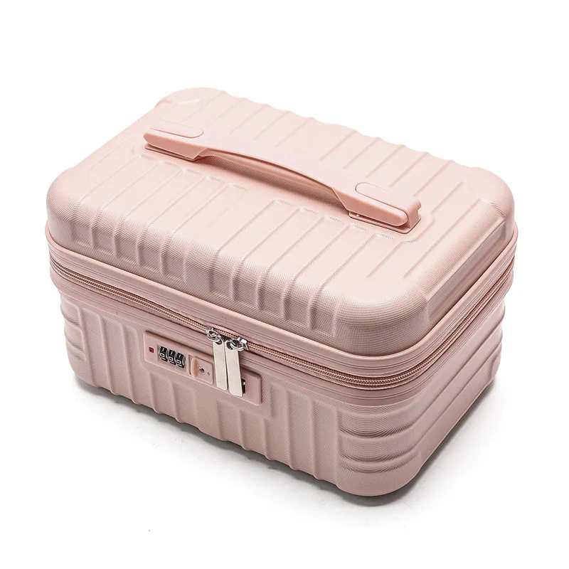 Small Handheld eup Box 4 Inch Women's Lage Storage Box  Travel Suitcase with Password Lo Portable Cosmetic Bag