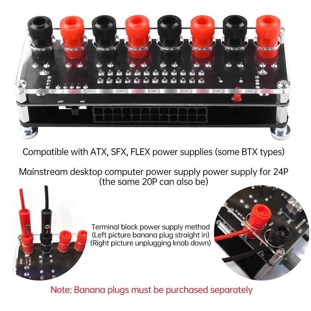 ATX/SFX/FLEX Adapter Power Board Desktop Chassis Power Supply Module Voltage Adjustable DC 3.3V 5V 12V -12V