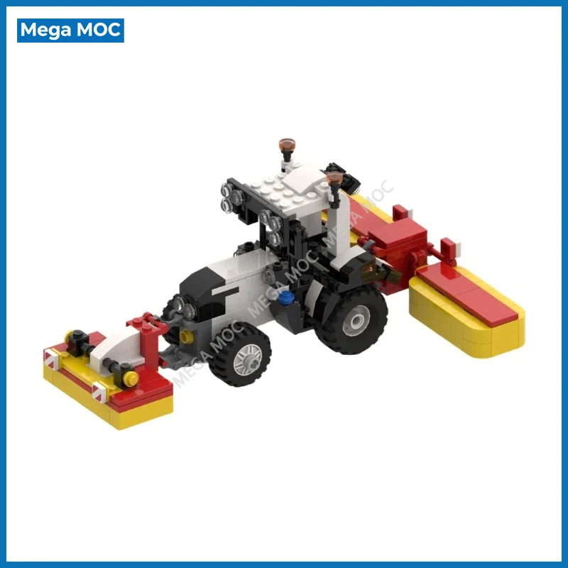 MOC Mower Blocks Realistic Garden Grass Trimmer Small Particle Scene Decor Ornament 127PCS