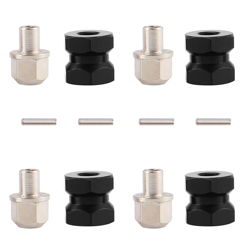 4Pcs Aluminum 12Mm Hex Wheel Hub Drive Adaptor Extension Combiner Coupler For 1/10 RC Car Crawler SCX10 D90