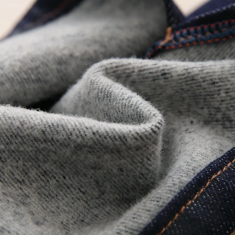 Fleece-gefütterte Jeans für Damen, 2022, Winter, hohe Taille, schmal, gerade, Stretch-Denim-Hose, warme Hose