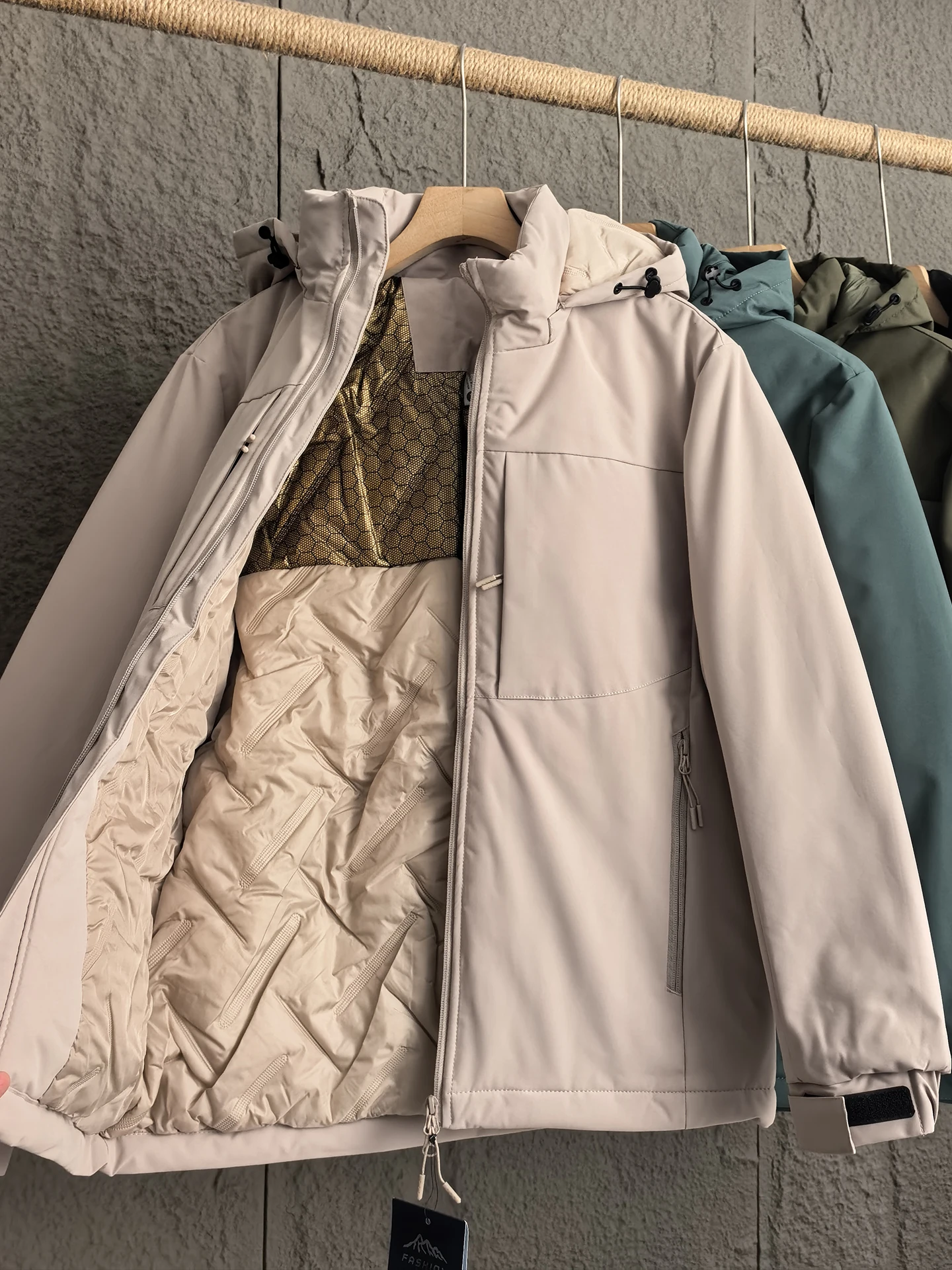 

aphene Technology Men's Hooded Jaet Thiened Warm Windproof Winter Coat Loose Fit Faion Urban Sle Polyester Fiber