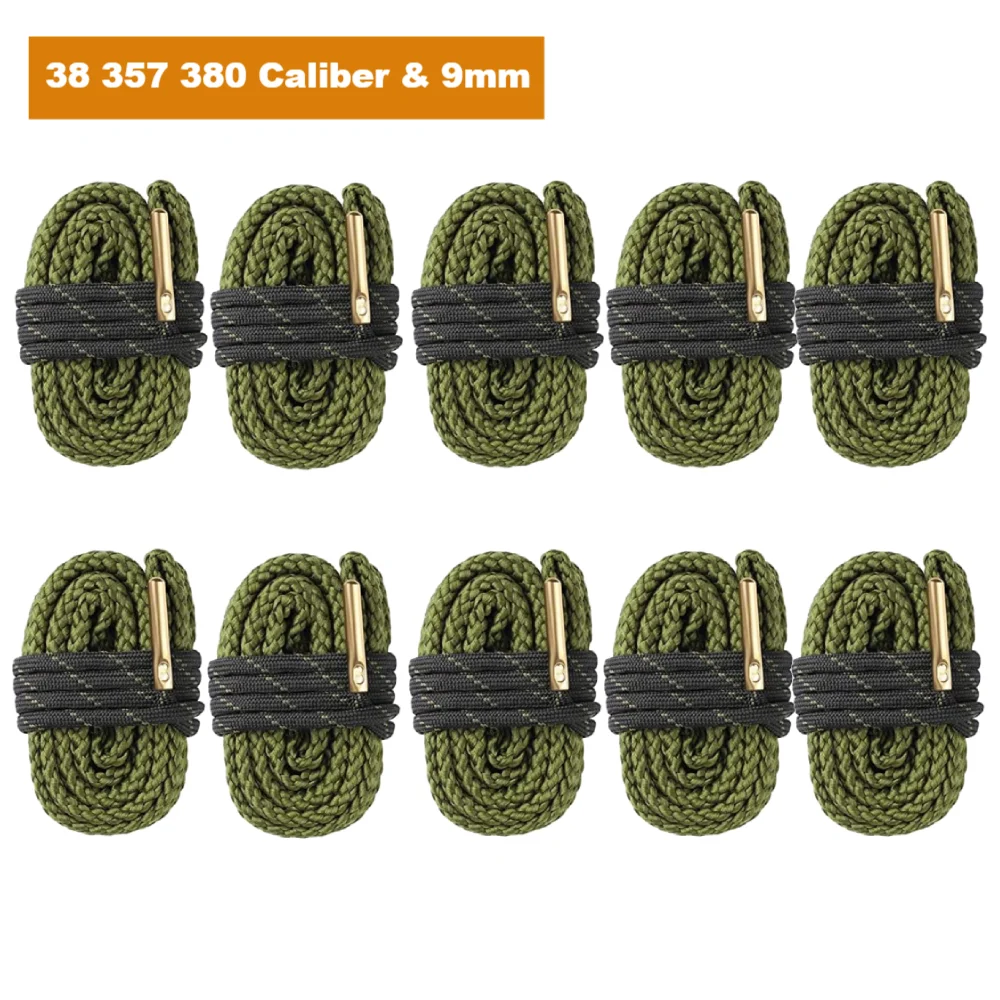 

GUGULUZA 5/10/30pcs Gun Cleaning Kit Bore Cleaner Rifle Barrel Caliber Rope 9mm .38/357/380cal