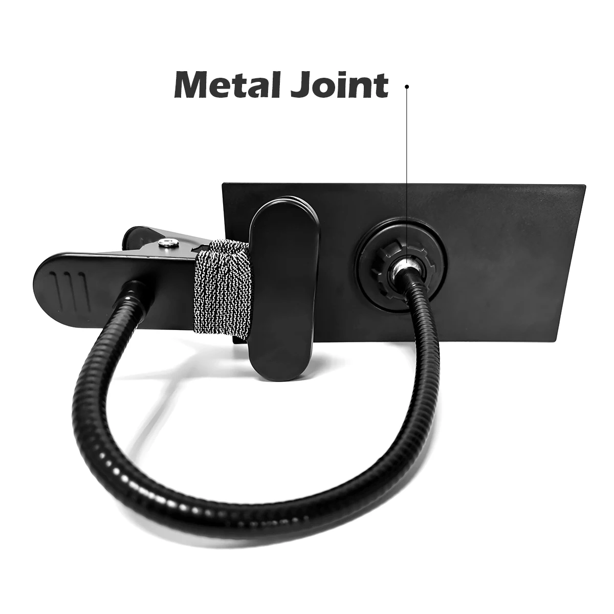 1pc clipe no espelho para extensão dos cílios com quadro protetor, preto 360 ° Haste de metal com espelho convexo, estéreo de segurança de escritório