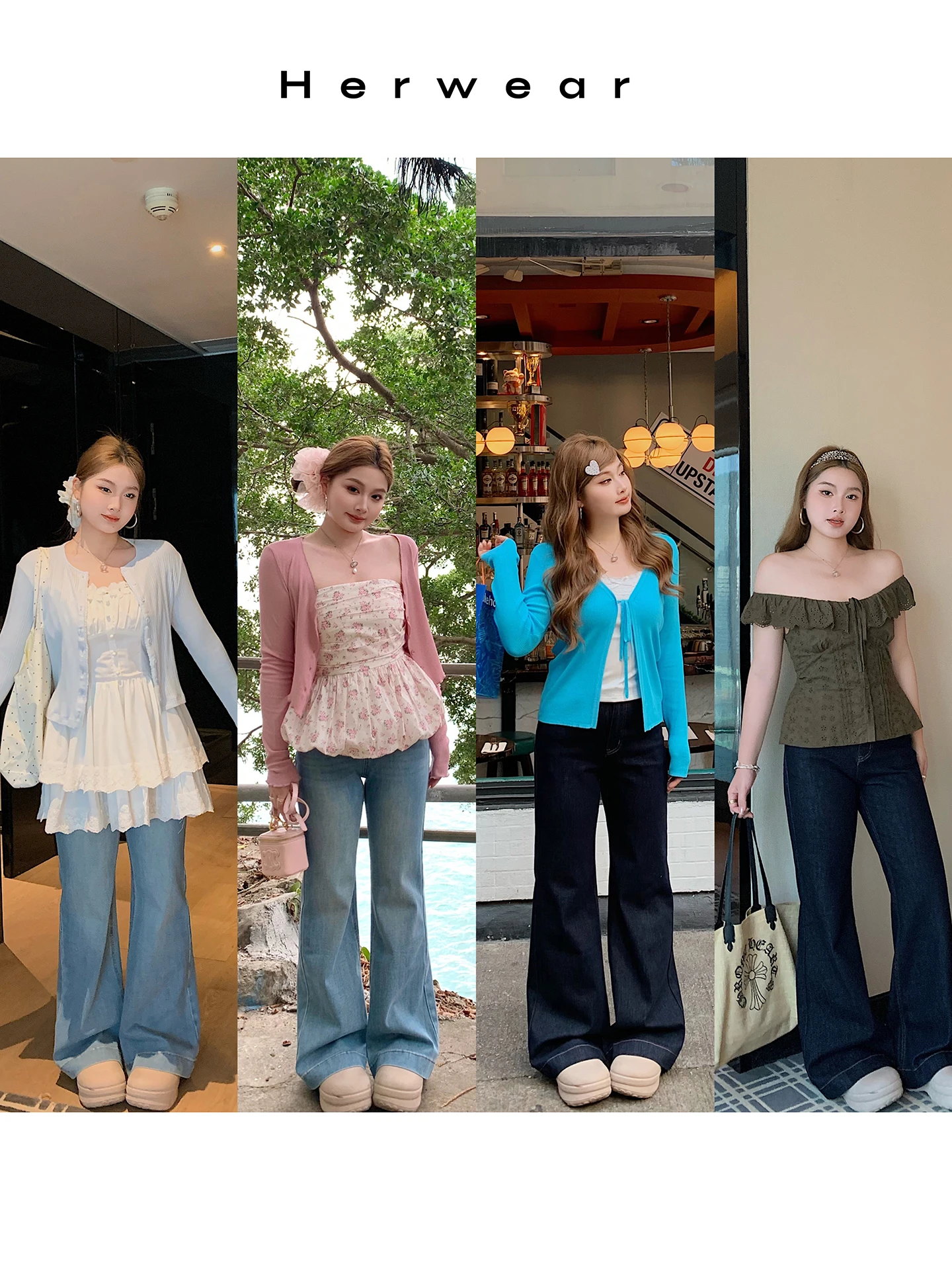 

Женские джинсы Herwear с высокой талией, больших размеров, эластичные в четырех направлениях, утягивающие, длинные брюки, двухцветные, из денима, для полных женщин