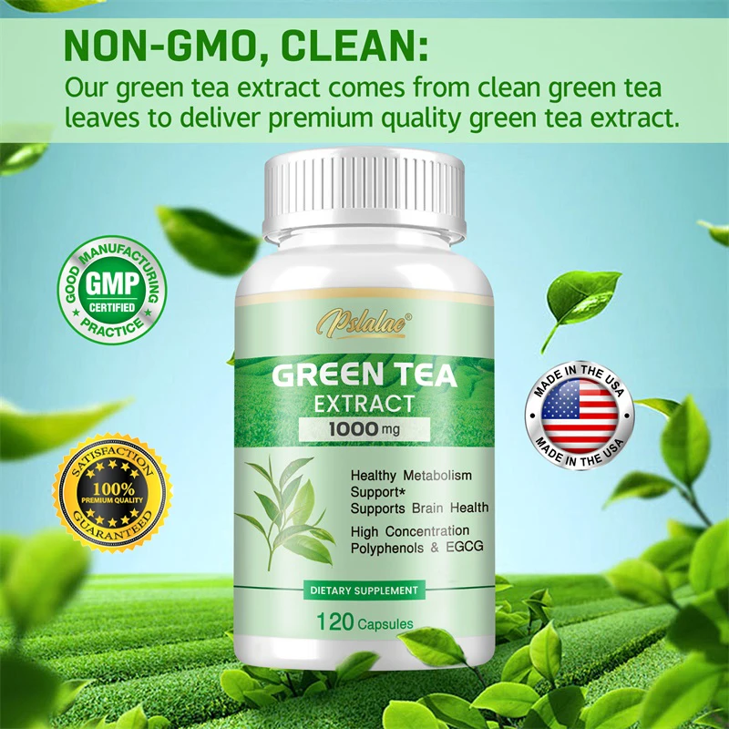 Green Tea Extract - Supports Energy Levels, Cleanses and Detoxifies The Intestines, Boosts Metabolism Fat Burner