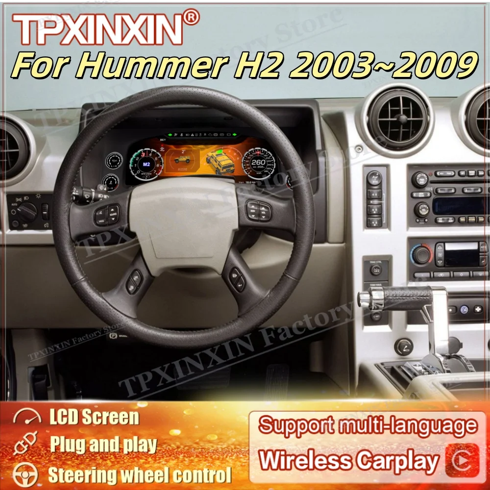 

Для Hummer H2 2003~2009: НОВЫЙ цифровой ЖК-дисплей приборной панели (12,3 дюйма) с Carplay для модернизации и переоборудования