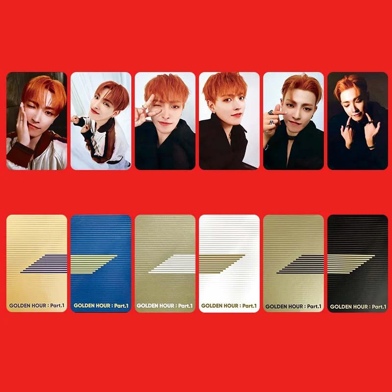 6PCS KPOP ATEEZ Album GOLDEN HOUR: Part.1 LOMO Mingi San Hongjoong Seonghwa Girl Collection Postcard Photo Card Kpop