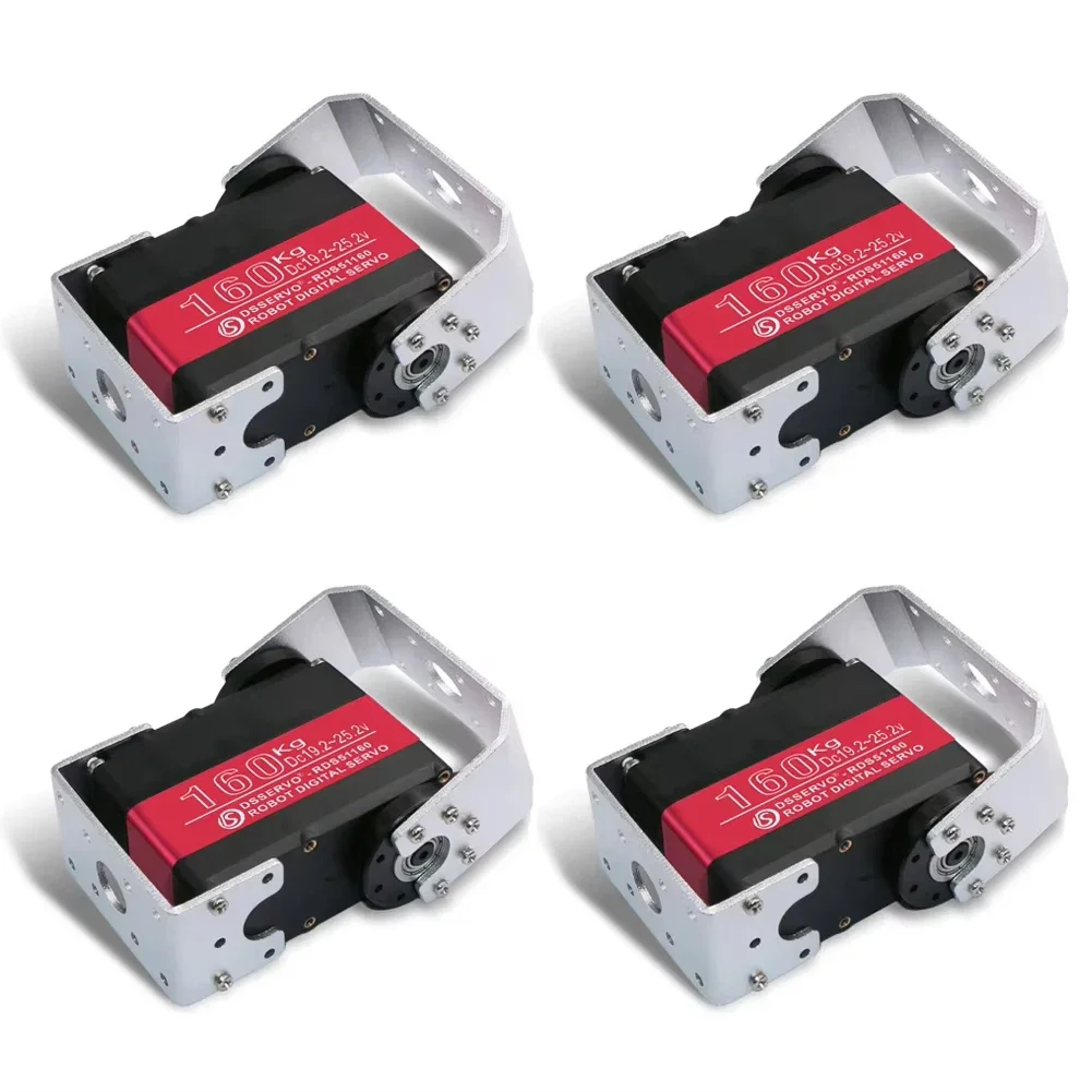 4 peças dsservo eixo duplo rds51160 160kg digital rc servo eixo duplo 24v suporte de engrenagem de aço de alto torque servos motor para braço robô