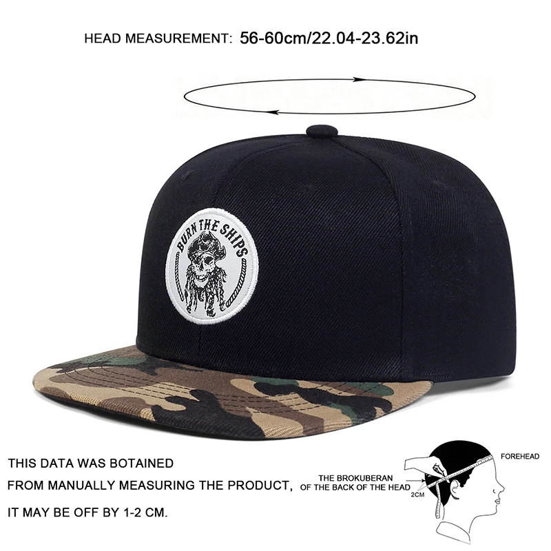 Unisex Skeleton Head Ship Anchor Embroidery Hip-hop Hats Fashion Outdoor Adjustable Casual Baseball Caps Sunscreen Hat