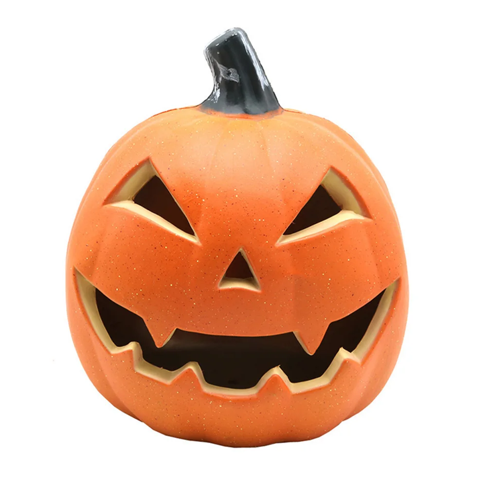 Halloween LED Pumpkin Lantern Decor Glowing Pumpkin Decor Plastic Light Up Pumpkin Battery Operated Lighted Pumpkin for Hallowee