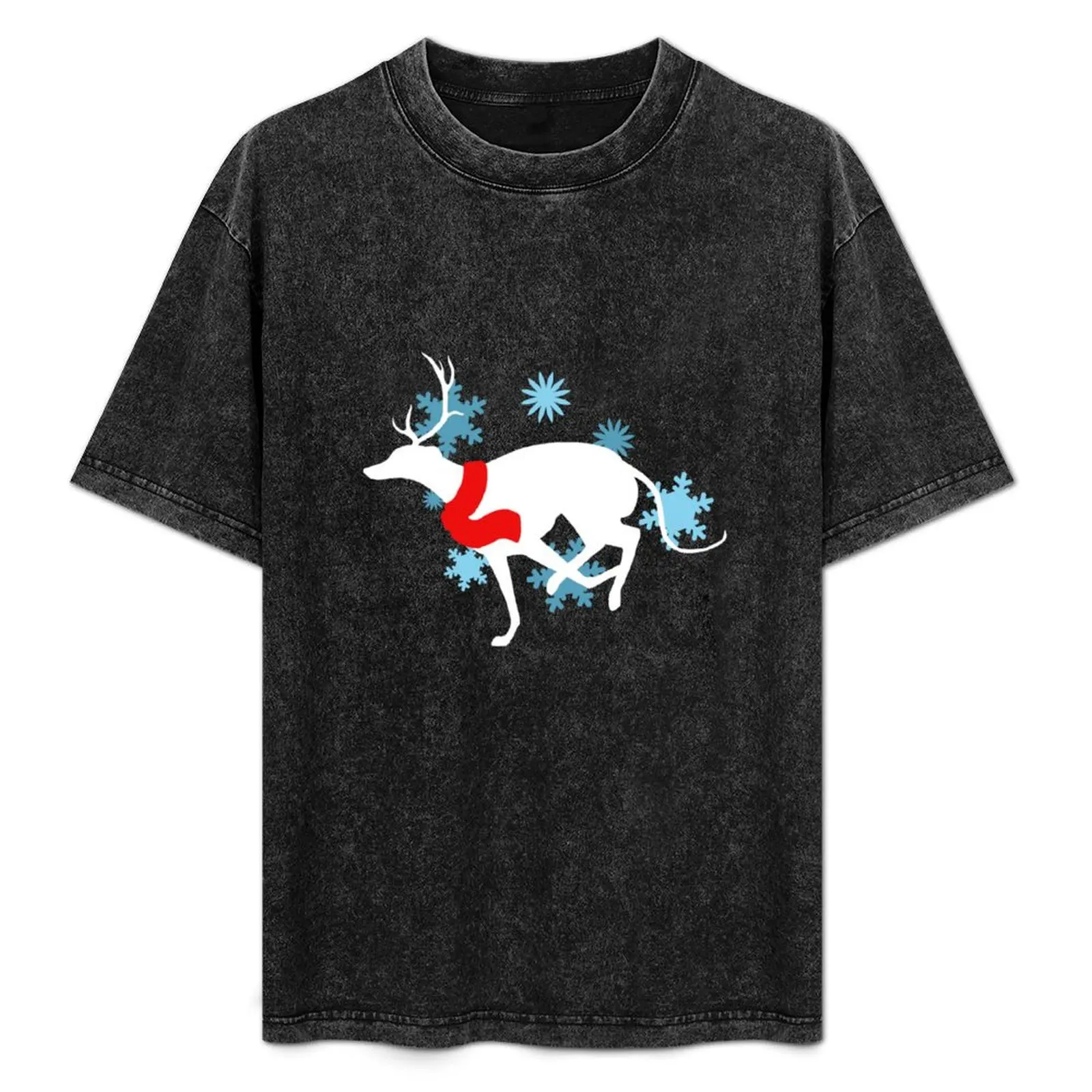 

Christmas Greyhound T-Shirt Modern Print Casual T-Shirt