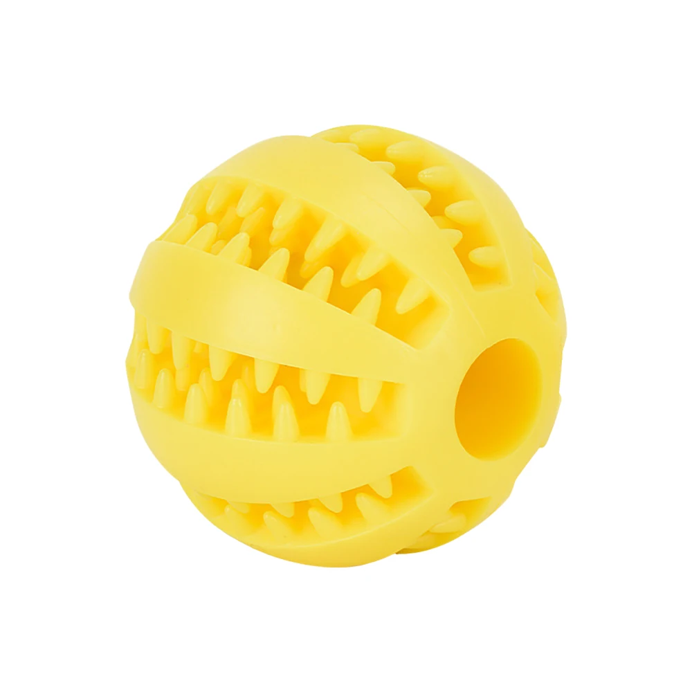 Dog Toy Ball Natural Rubber Pet Toy Chewing Toy Teeth Cleaning Treatment Ball Super Hard Interactive Elastic Ball Pet Accessorie