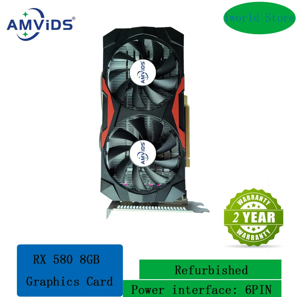 RX 580 8GB Graphics Card 2048SP GDDR5 256Bit Radeon Computer Gaming Video Cards AMD RX 580 8G Mining GPU