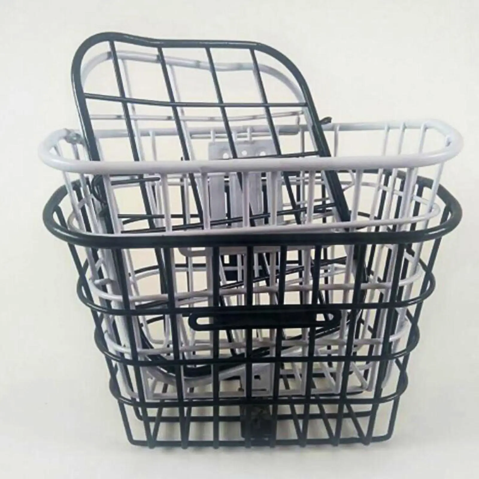 Easy Assembly Iron Bicycle Basket Front Mounted Mesh Carrier Storage for Bike Shopping and Leisure Ride
